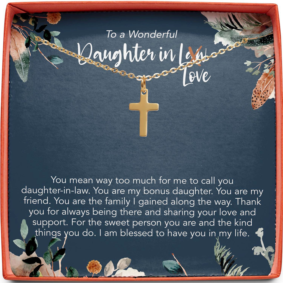 To a Wonderful Daughter in Love | You Mean Way Too Much | Cross Necklace