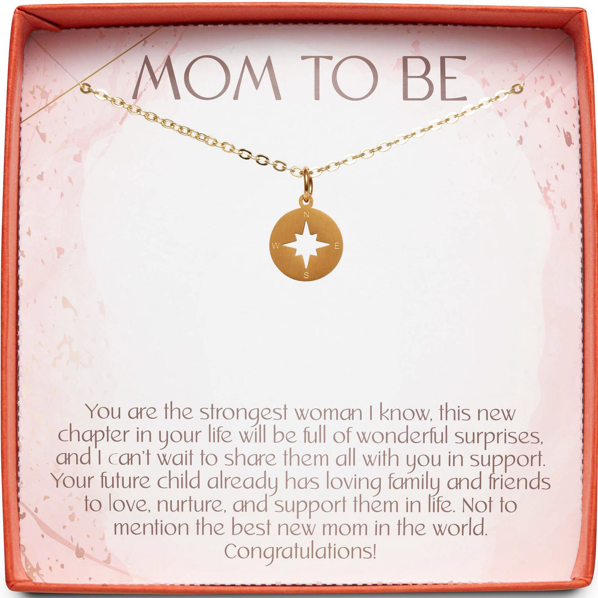 Mom to Be | Strongest Woman I Know | Compass Necklace
