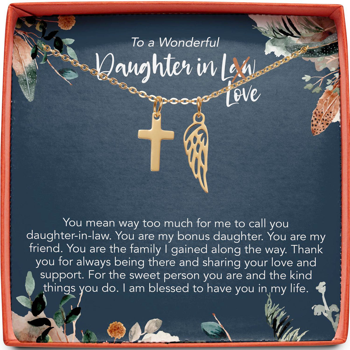 To a Wonderful Daughter in Love | You Mean Way Too Much | Cross Necklace