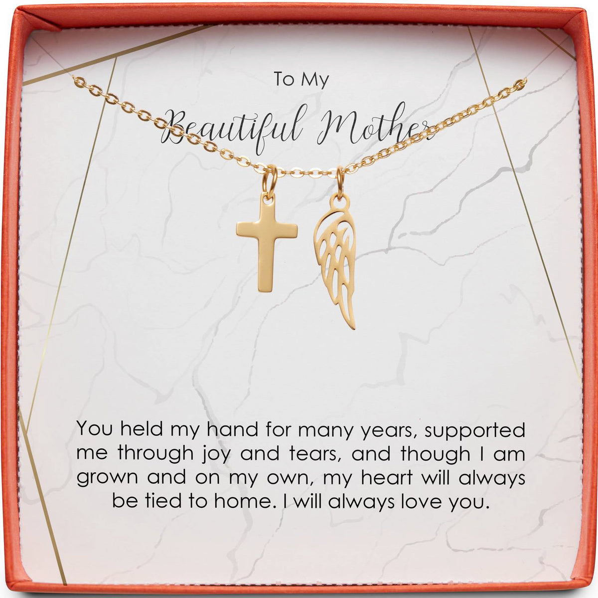 To My Beautiful Mother | Through Joy &amp; Tears | Cross Necklace