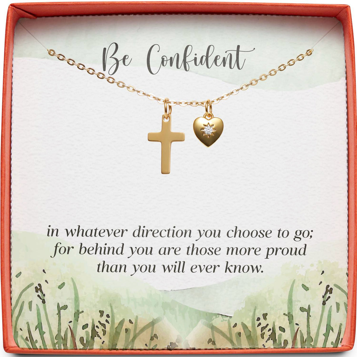 Gift for New Chapter | Be Confident | Cross Necklace
