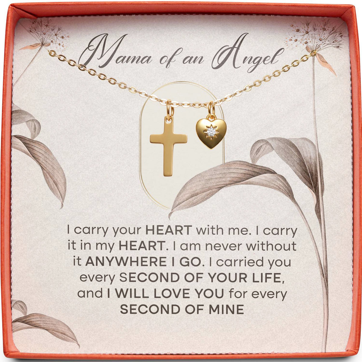 Mama of An Angel | Miscarriage Sympathy Gift | Cross Necklace