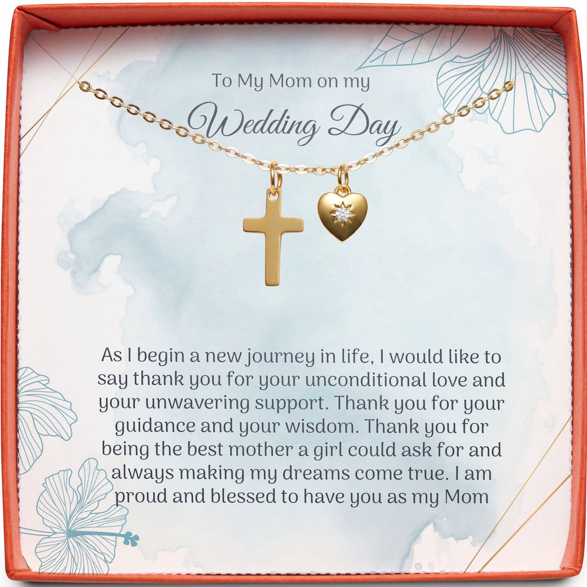 To My Mom on my Wedding Day (From Daughter) | Unwavering Support | Cross Necklace