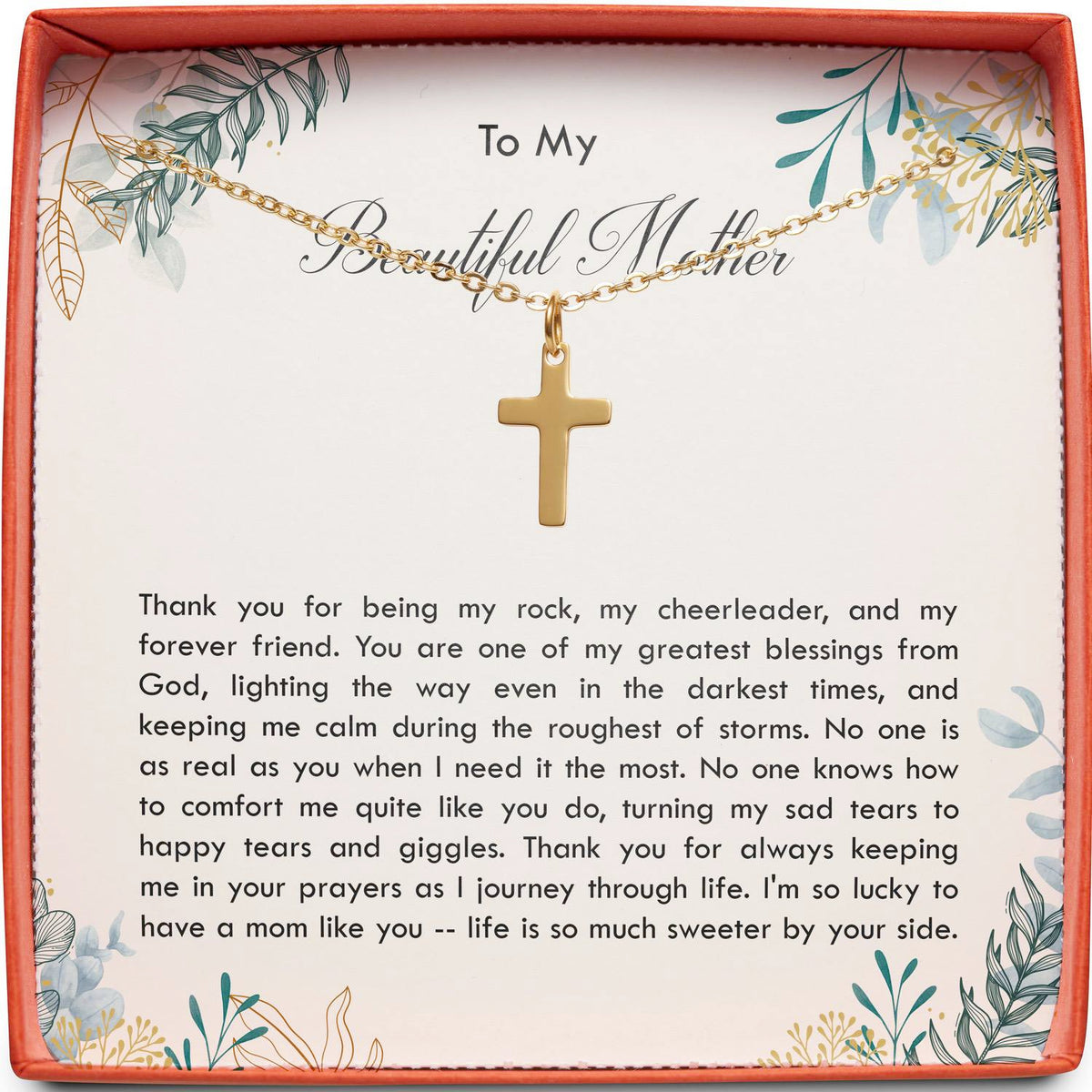 To My Beautiful Mother | Greatest Blessings from God | Cross Necklace