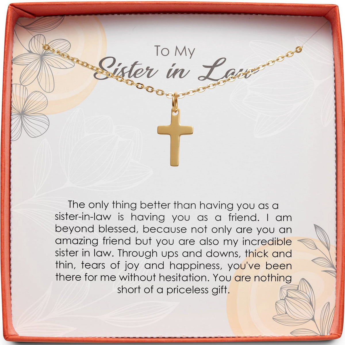 To My Sister in Law | Priceless Gift | Cross Necklace