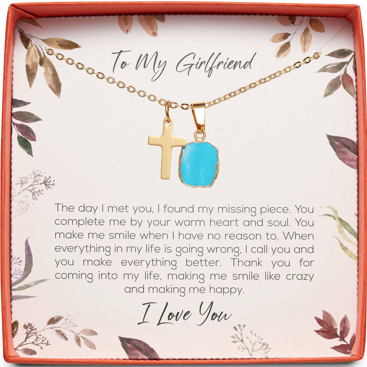 To My Girlfriend | Found My Missing Piece | Cross Necklace