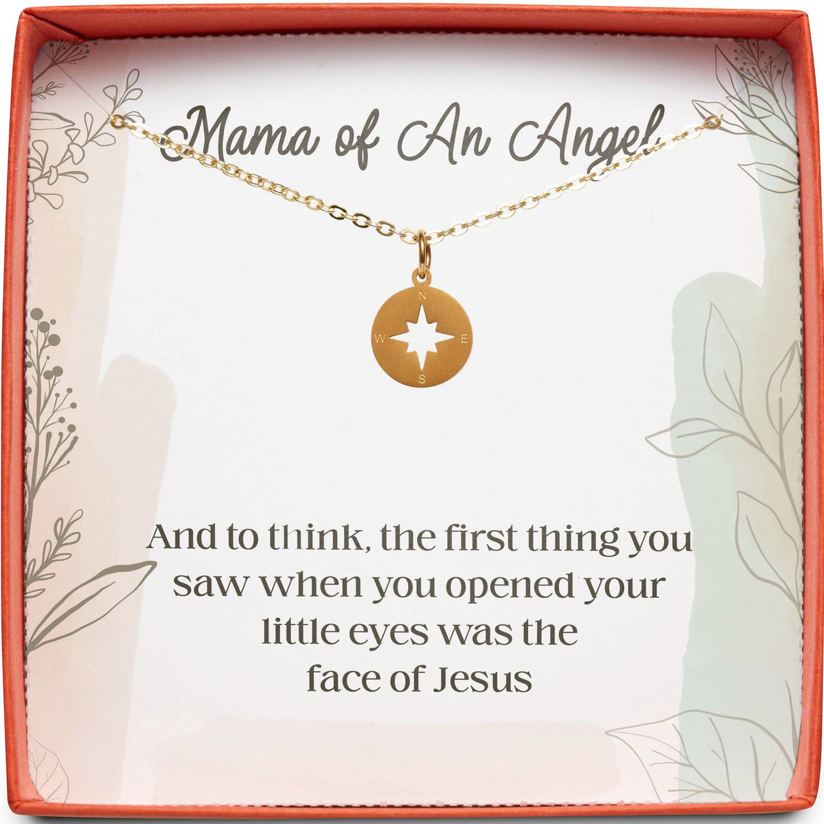 Mama of An Angel | The Face of Jesus | Compass Necklace