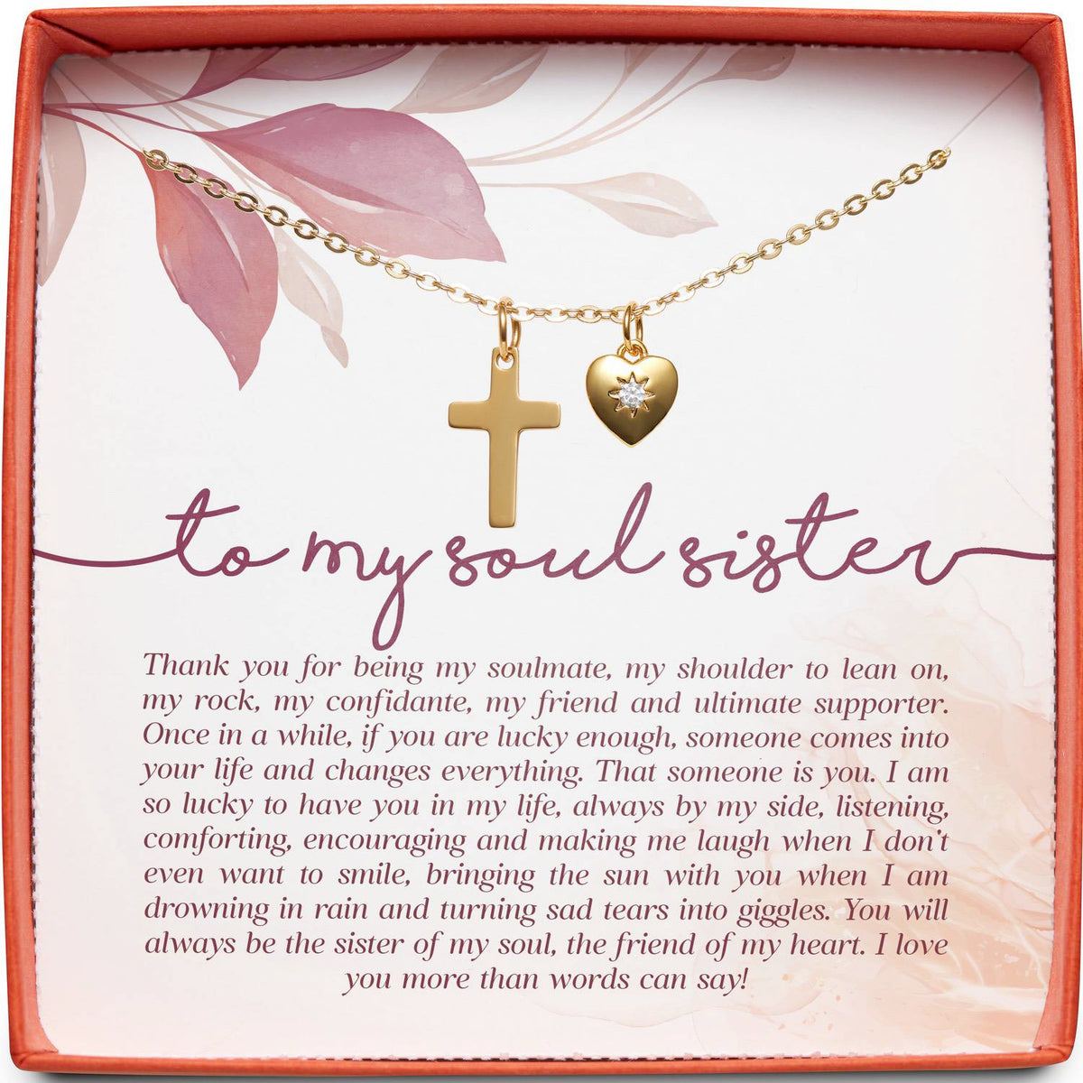 To My Soul Sister | Shoulder to Lean On | Cross Necklace