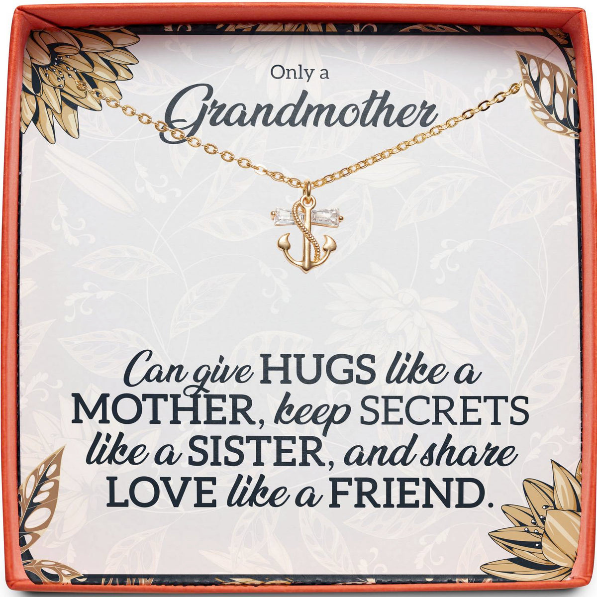 Only a Grandmother | Hugs Like a Mother | Anchor Necklace