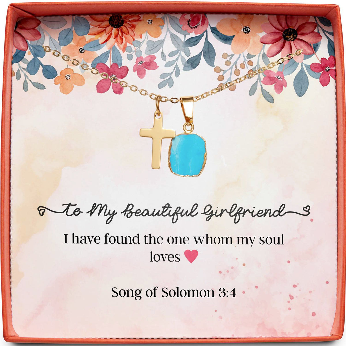 To My Beautiful Girlfriend | Song of Solomon 3:4 | Cross Necklace