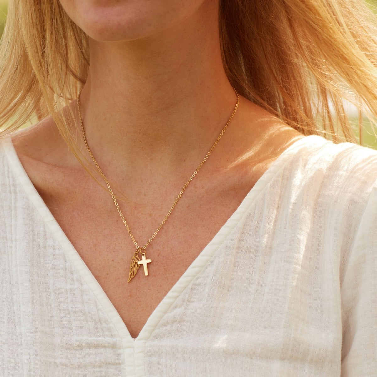 To My Bonus Sister | Family Isn&#39;t Always Blood | Cross Necklace