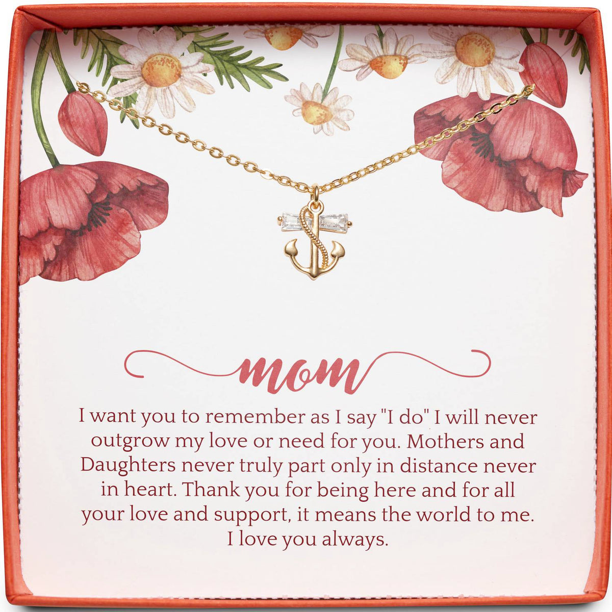 Mom (From Bride) | Never Truly Apart | Anchor Necklace