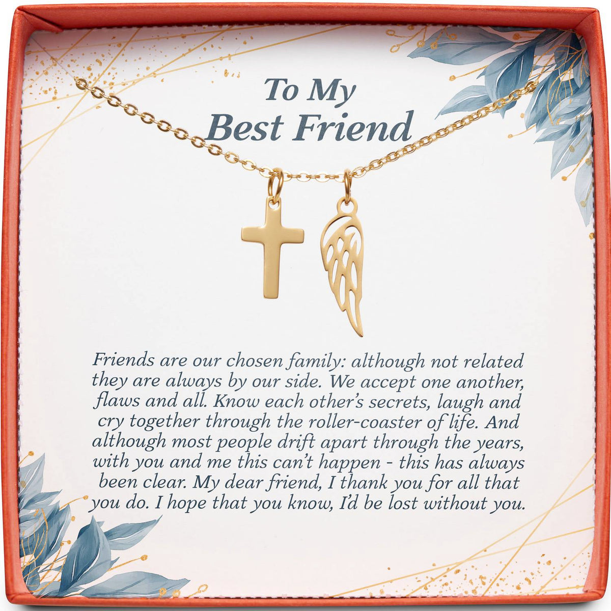 To My Best Friend | Chosen Family | Cross Necklace