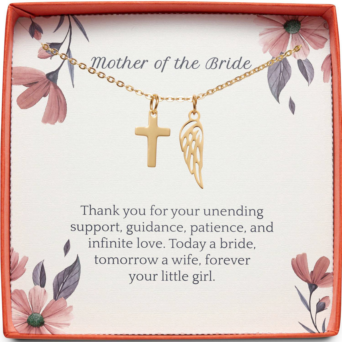 Mother of the Bride (From Daughter) | Forever Your Little Girl | Cross Necklace