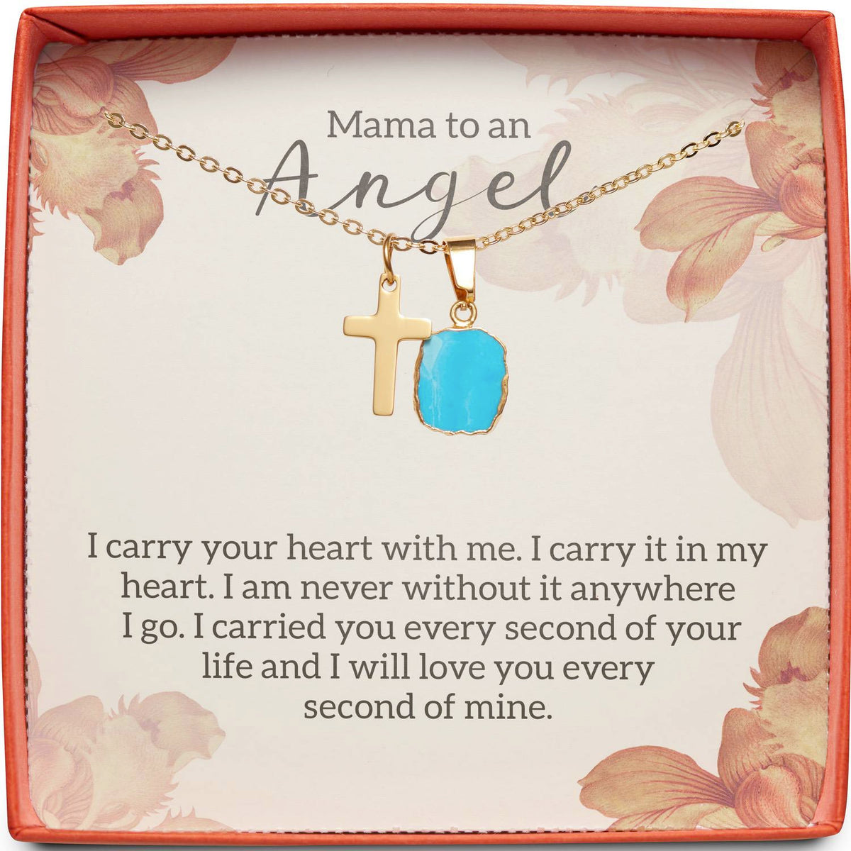 Mama to an Angel | Carried You Every Second of Your Life | Cross Necklace