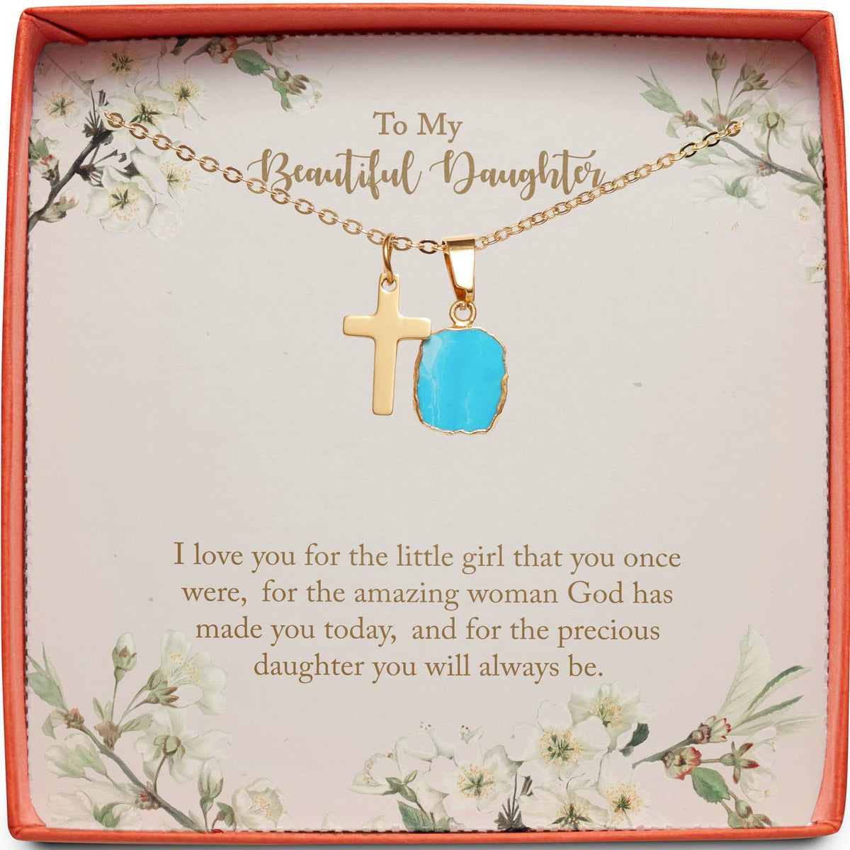 To My Beautiful Daughter | Amazing Woman God Has Made You | Cross Necklace