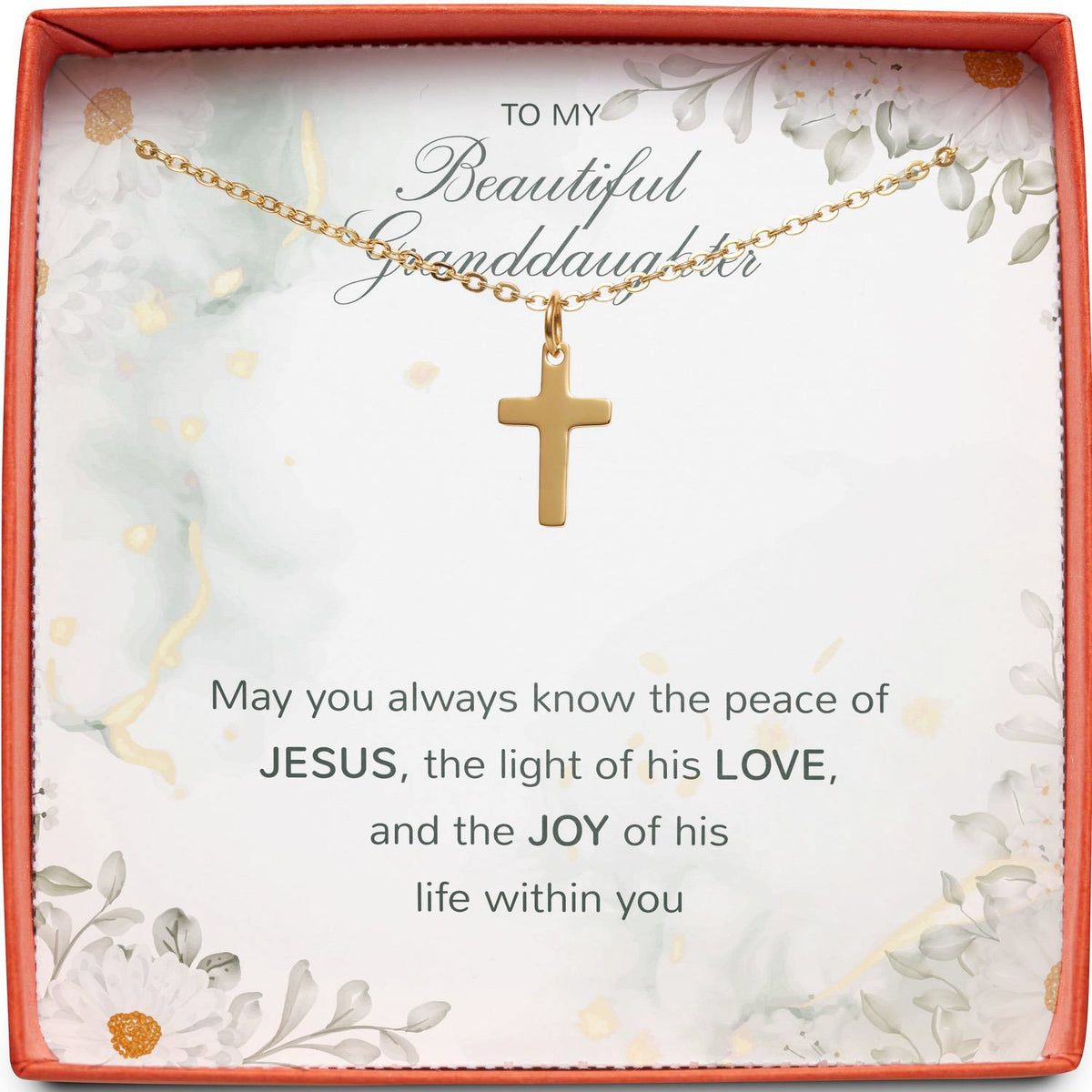 To My Beautiful Granddaughter | Peace of Jesus | Cross Necklace