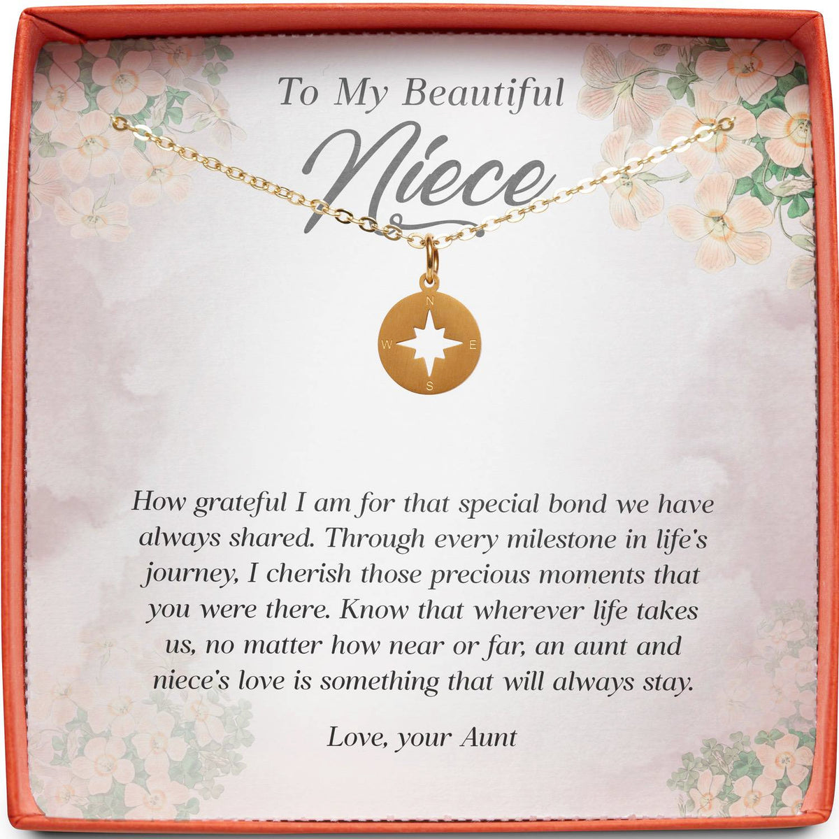 To My Beautiful Niece | Special Bond We Have Always Shared | Compass Necklace