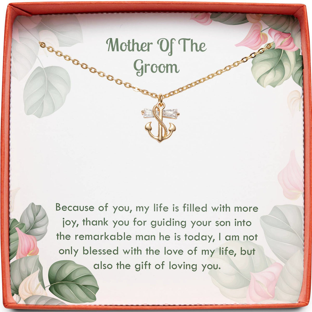 Mother of The Groom (From Bride) | Remarkable Man | Anchor Necklace