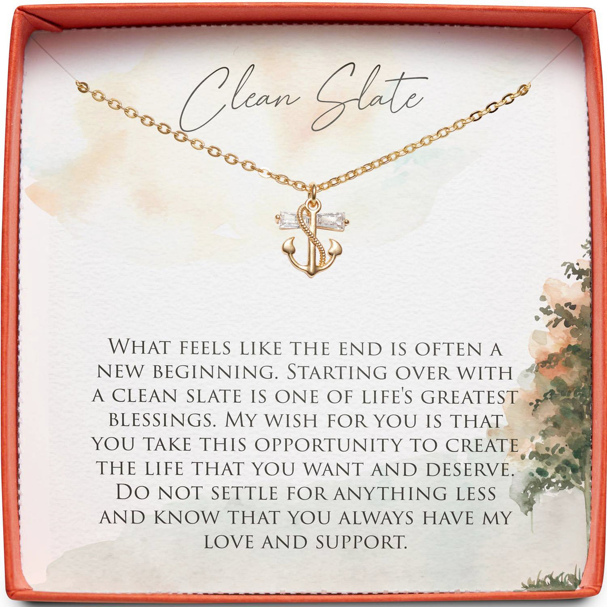 Gift for New Chapter | Clean Slate | Anchor Necklace