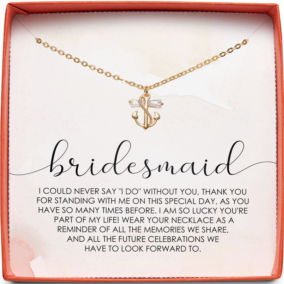 Gift for Bridesmaid | Thank You For Standing With Me | Anchor Necklace