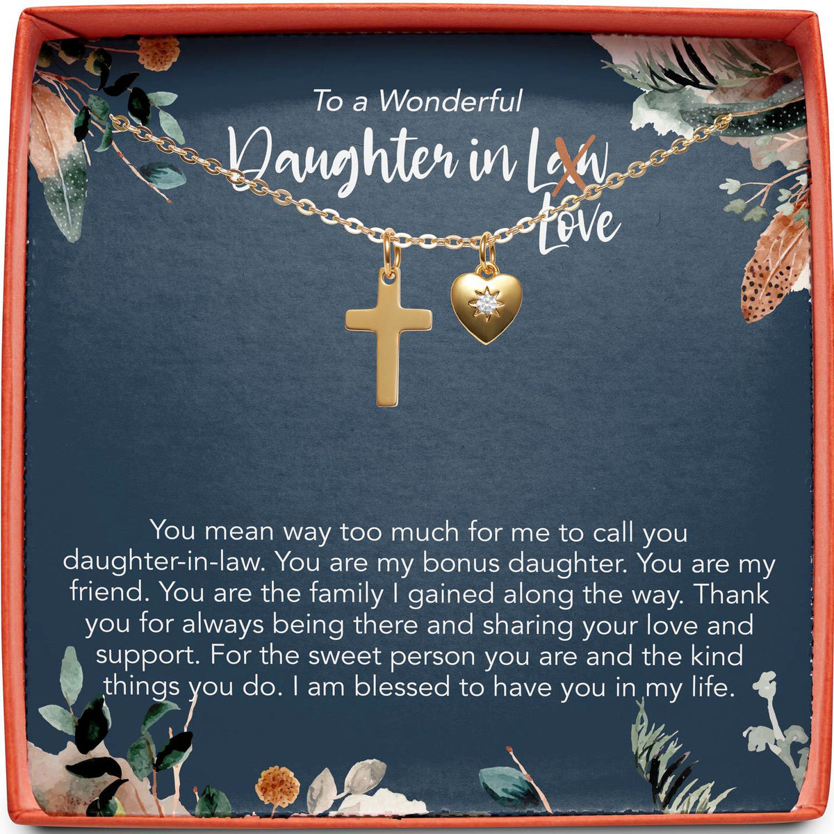 To a Wonderful Daughter in Love | You Mean Way Too Much | Cross Necklace