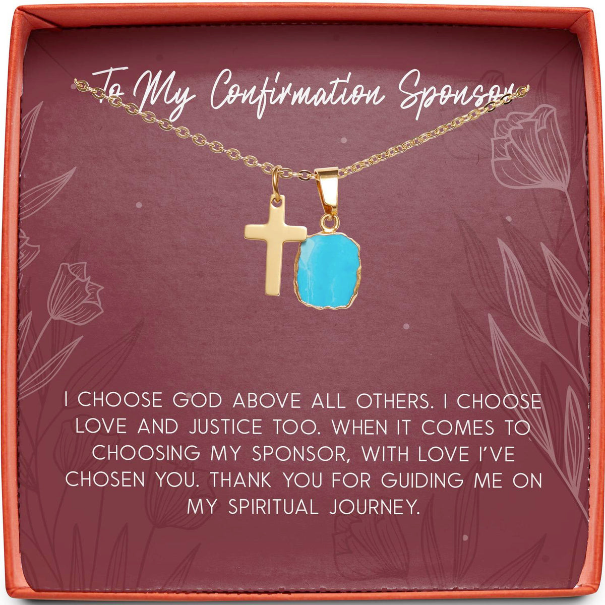 To My Confirmation Sponsor | I&#39;ve Chosen You | Cross Necklace