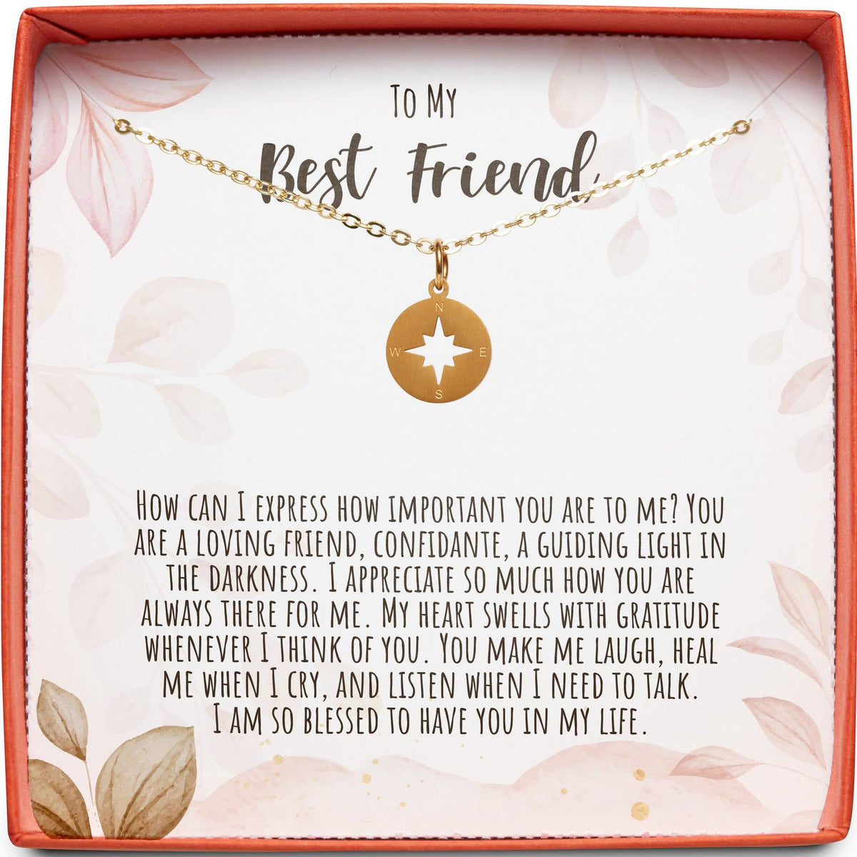 To My Best Friend | Guiding Light in the Darkness | Compass Necklace