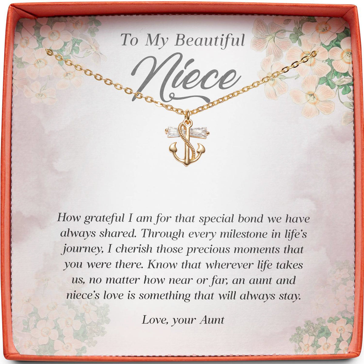 To My Beautiful Niece | Special Bond We Have Always Shared | Anchor Necklace