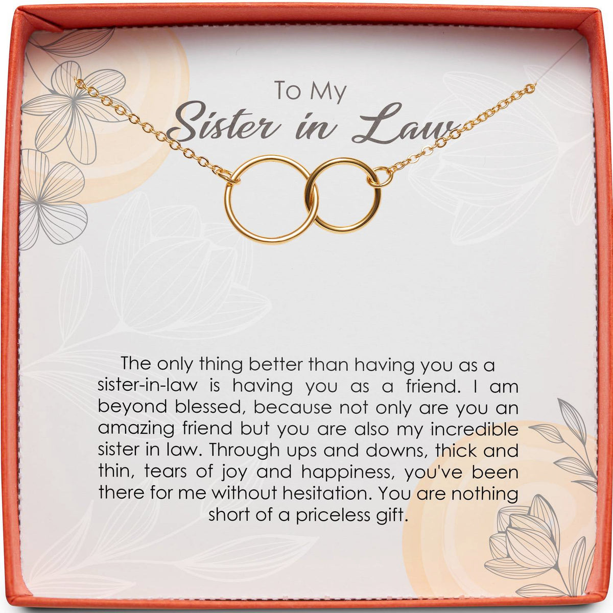 To My Sister in Law | Priceless Gift | Interlocking Circles