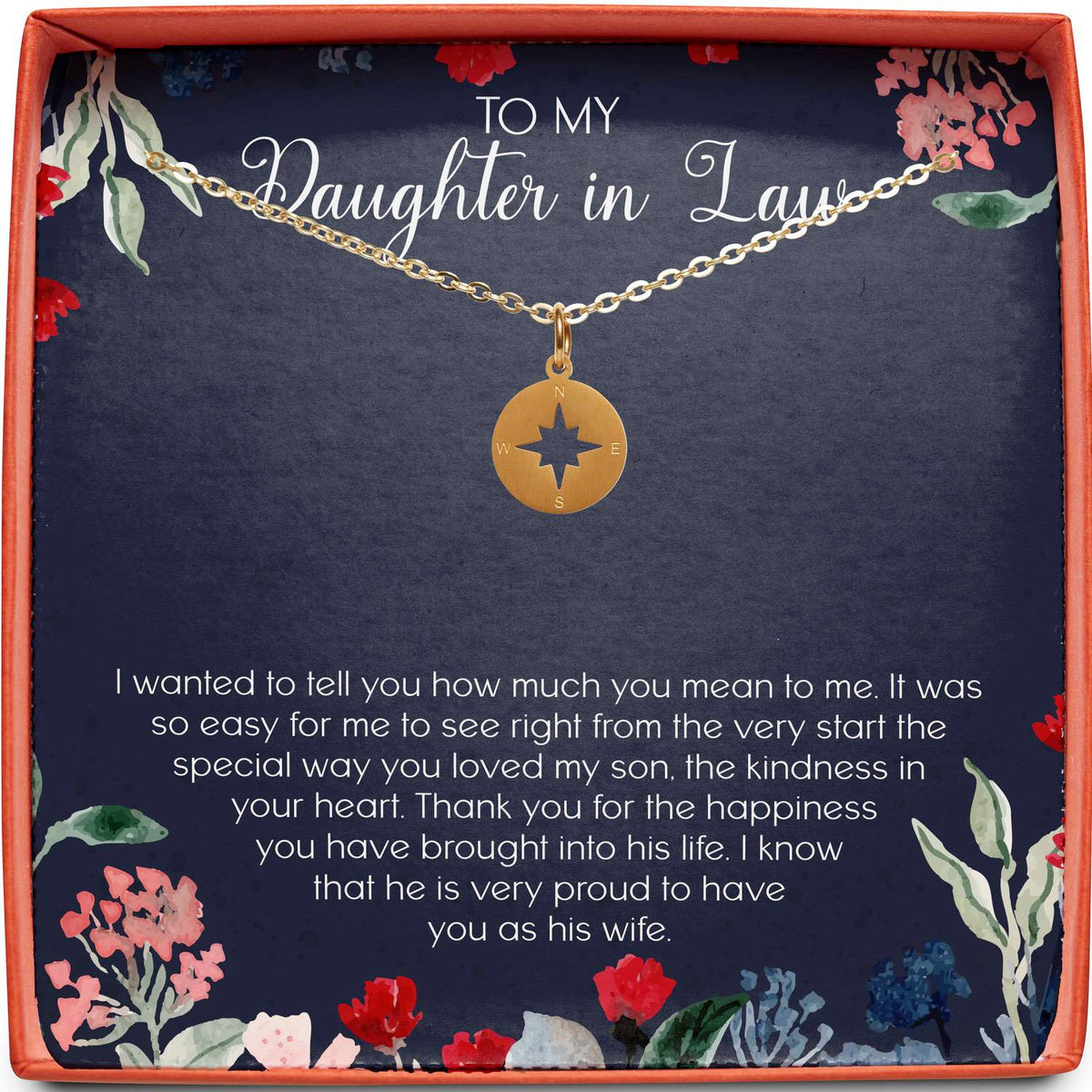 To My Daughter in Law | Kindness in Your Heart | Compass Necklace