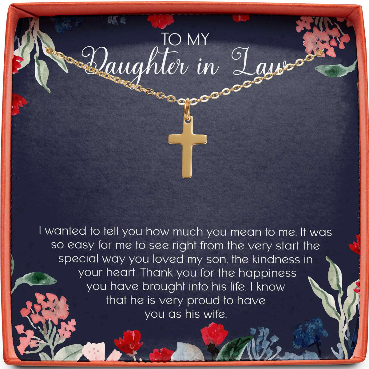 To My Daughter in Law | Kindness in Your Heart | Cross Necklace