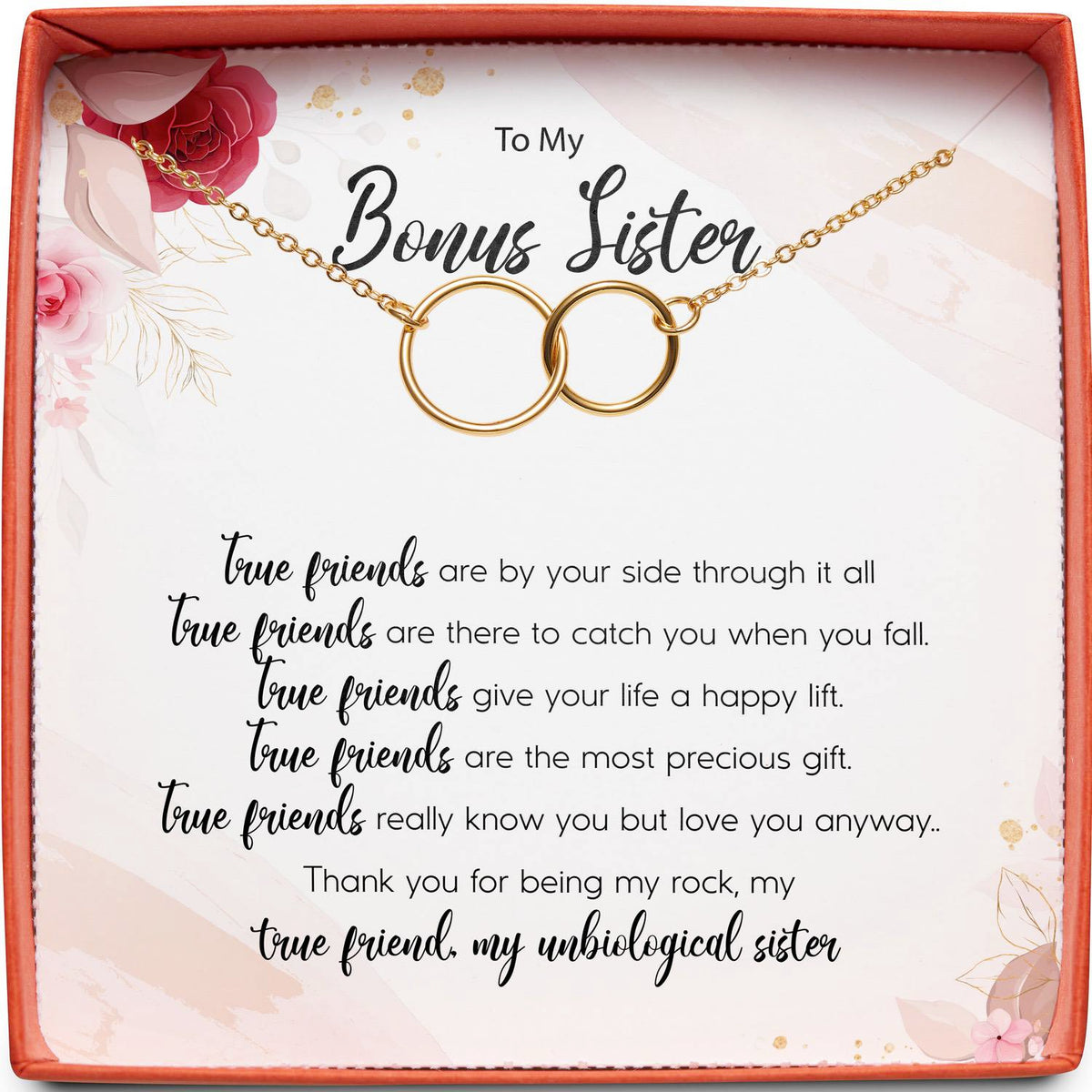 To My Bonus Sister | True Friends | Interlocking Circles