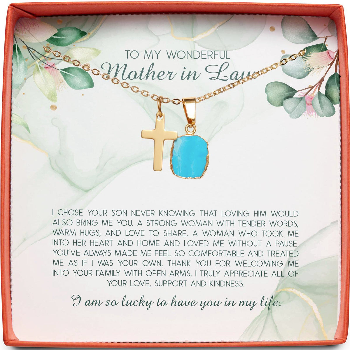 To My Wonderful Mother in Law | I Chose Your Son | Cross Necklace