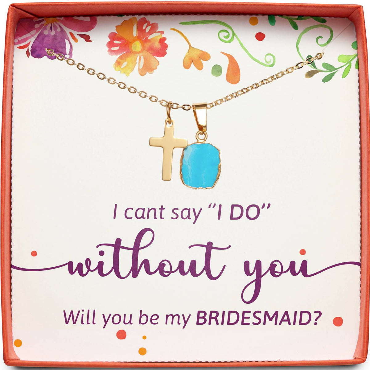Gift for Bridesmaid | Will You Be My Bridesmaid? | Cross Necklace