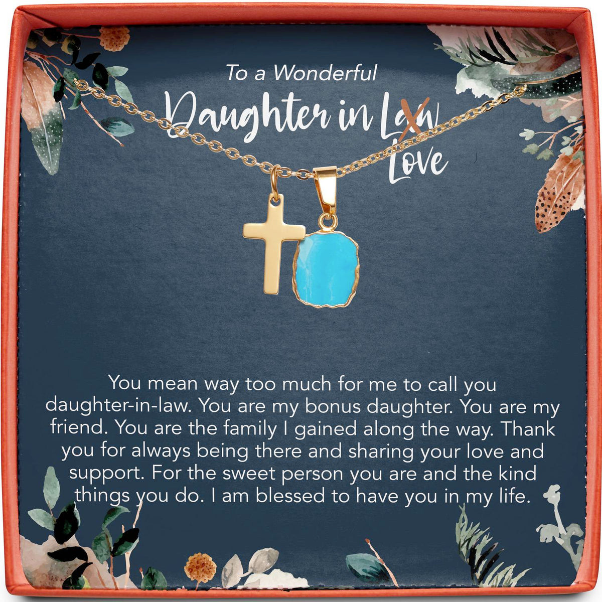 To a Wonderful Daughter in Love | You Mean Way Too Much | Cross Necklace