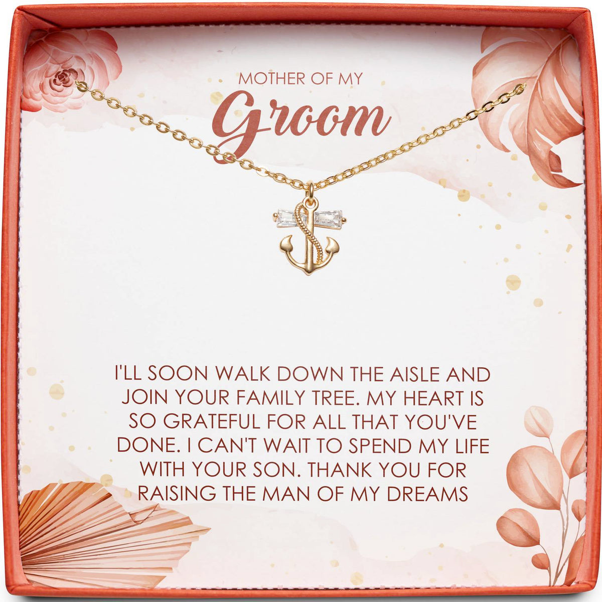 Mother of My Groom (From Bride) | Join Your Family Tree | Anchor Necklace