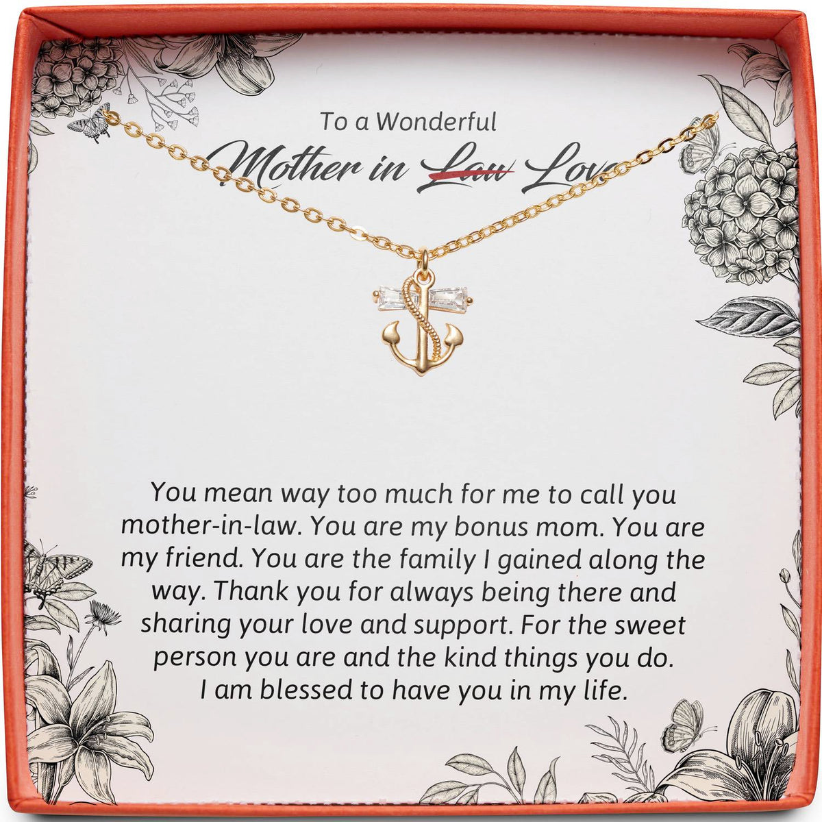 To a Wonderful Mother in Love | You Mean Way Too Much | Anchor Necklace