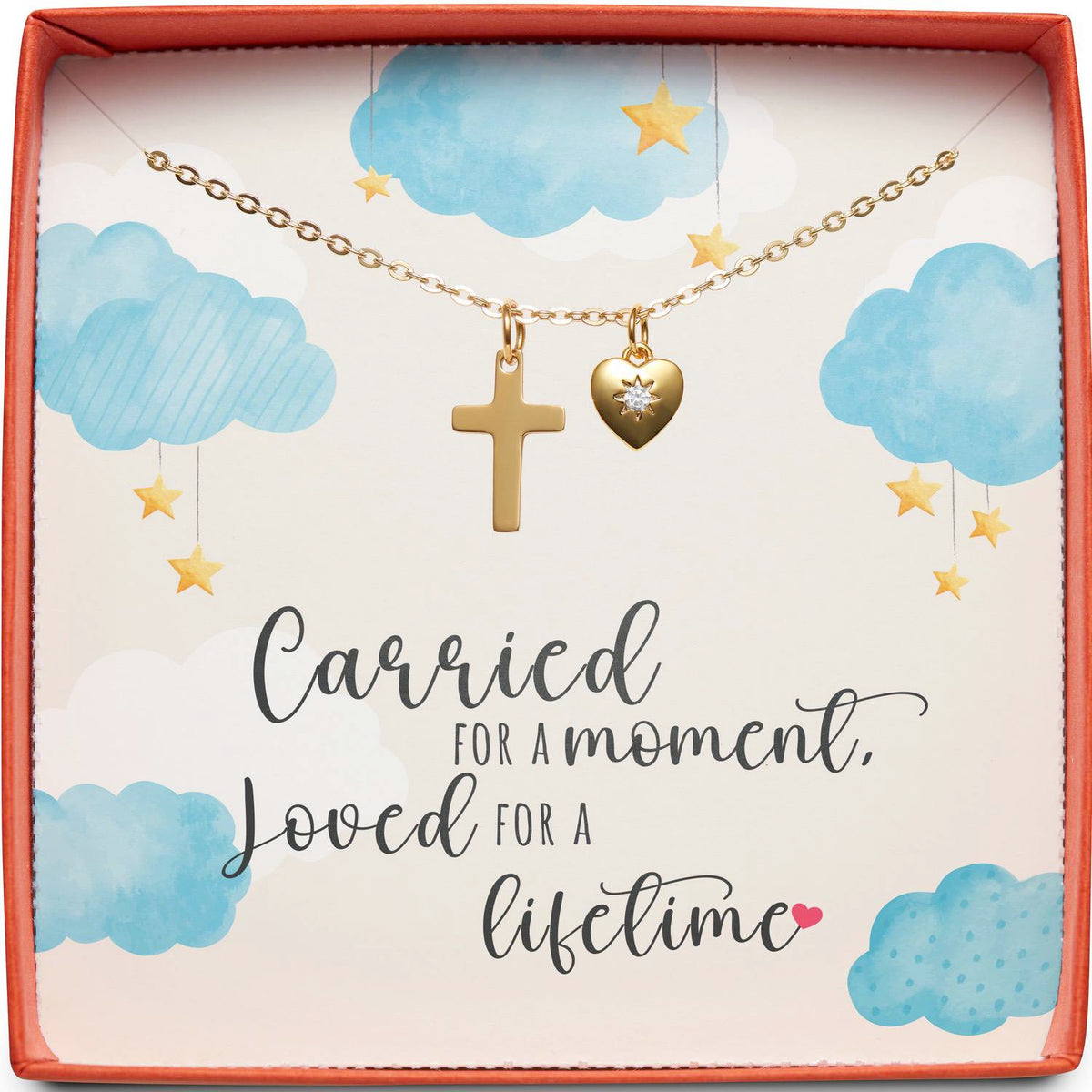Miscarriage Sympathy Gift | Carried for a Moment, Loved for a Lifetime | Cross Necklace