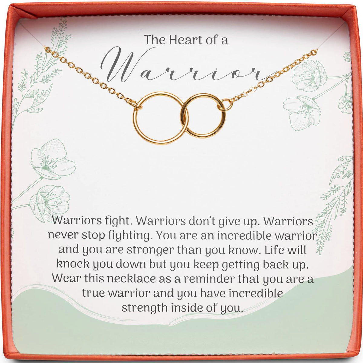 Gift for Cancer Inspiration | The Heart of a Warrior | Interlocking Circles