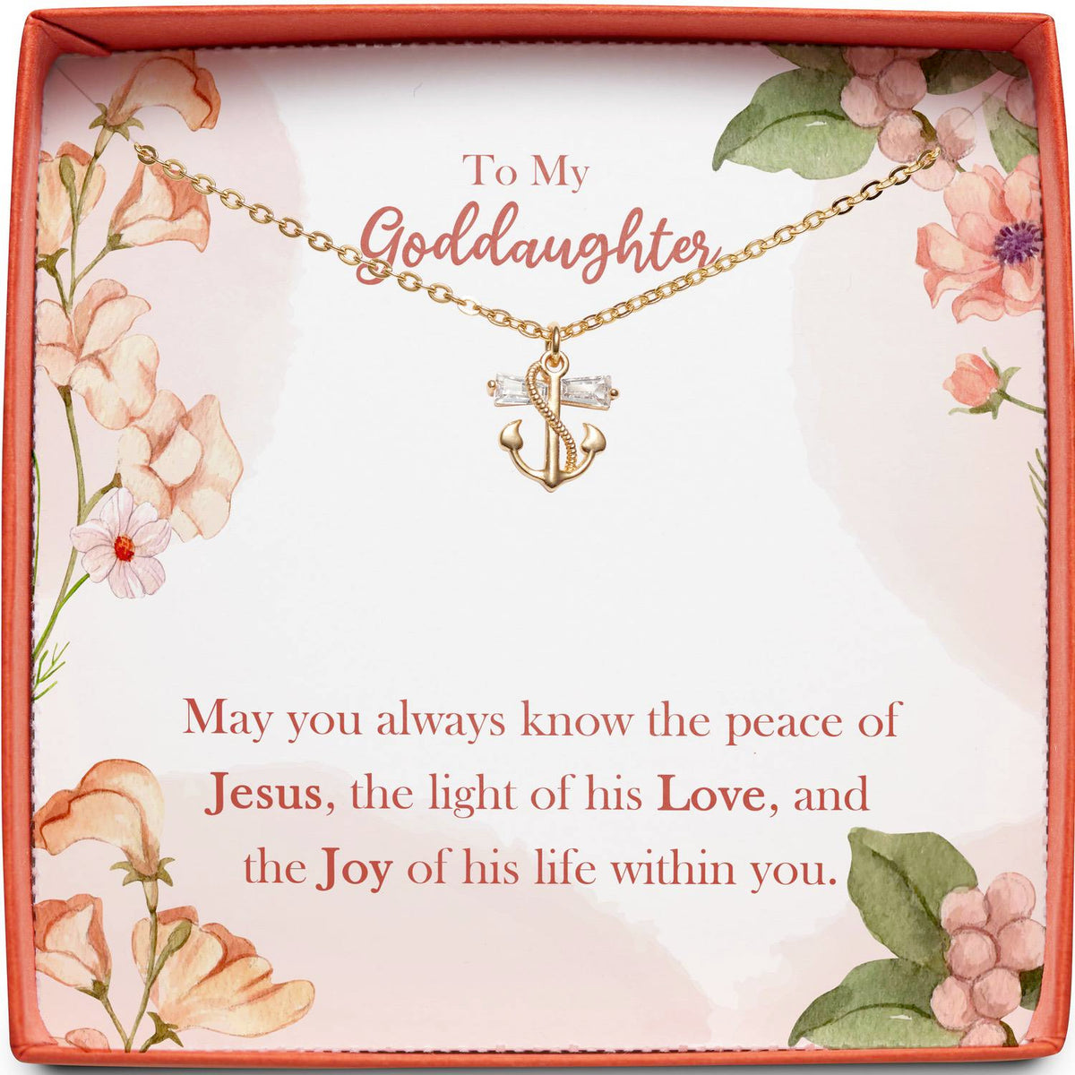 To My Goddaughter | Peace of Jesus | Anchor Necklace