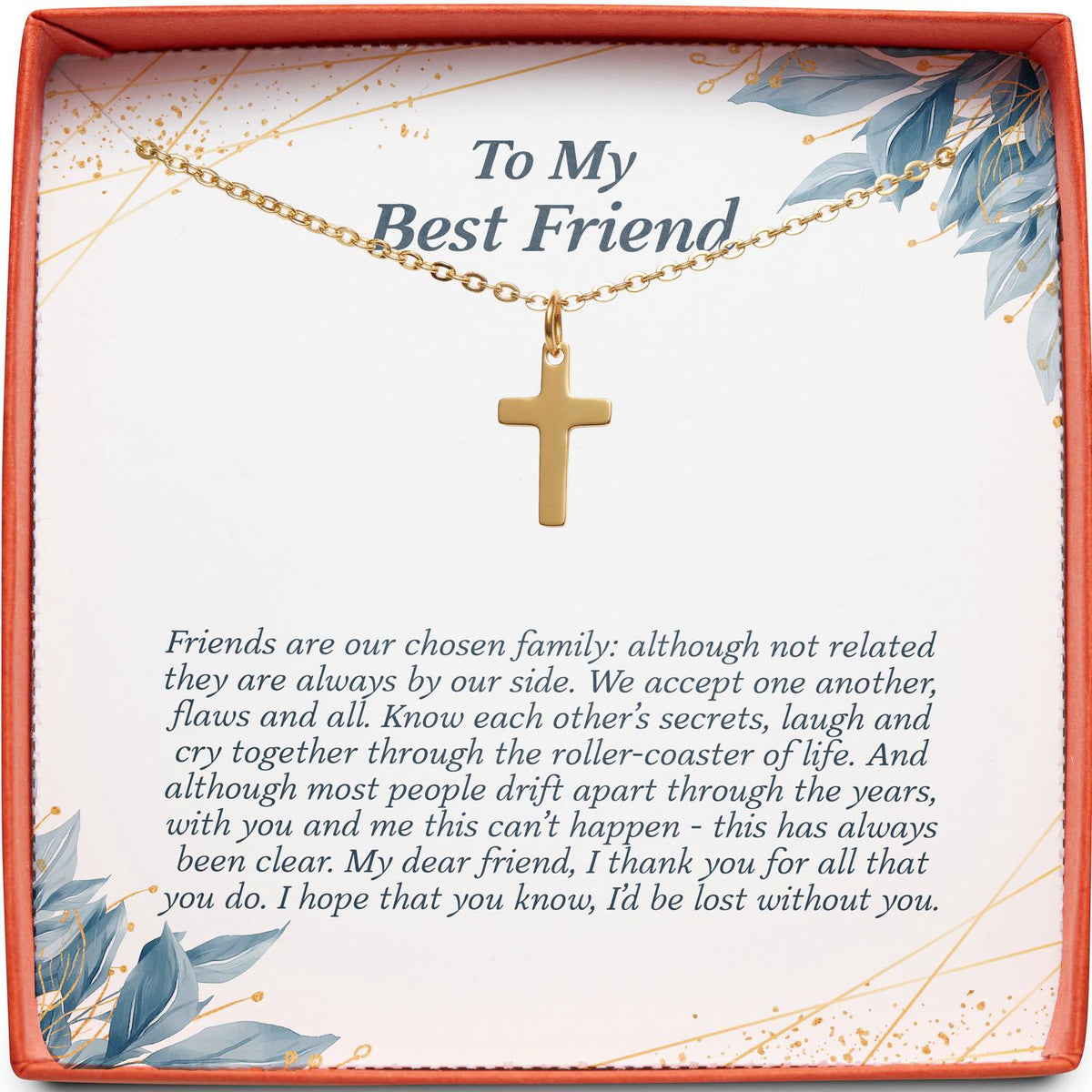 To My Best Friend | Chosen Family | Cross Necklace