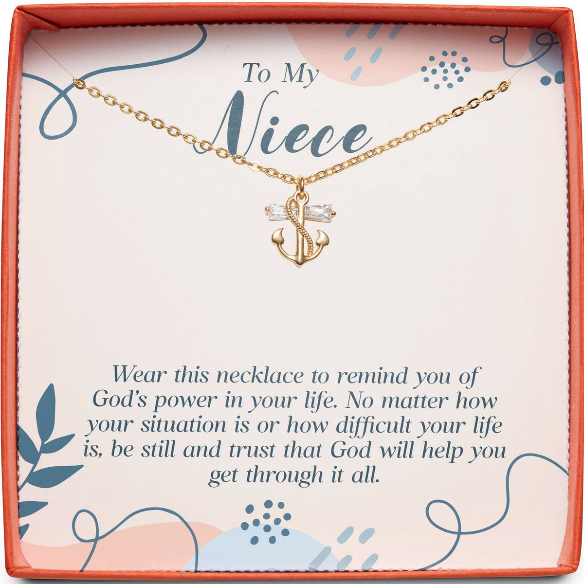 To My Niece | God&#39;s Power in Your Life | Anchor Necklace
