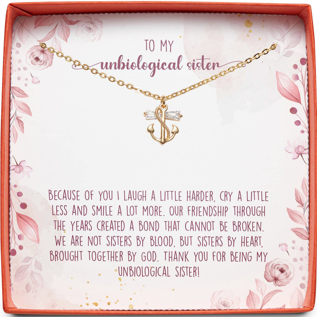 To My Unbiological Sister | Bond That Cannot Be Broken | Anchor Necklace