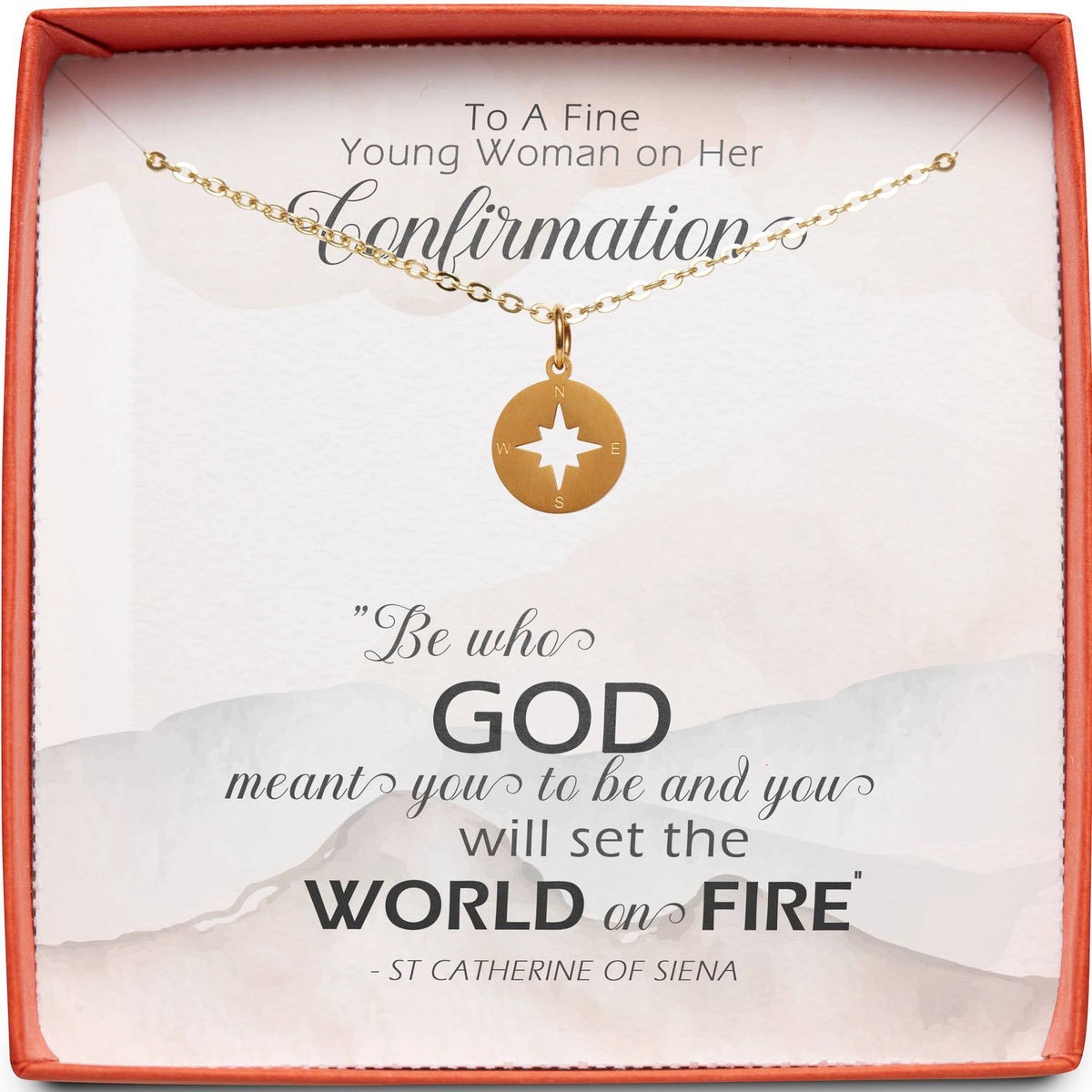 To A Fine Young Woman on Her Confirmation | Who God Meant You to Be | Compass Necklace