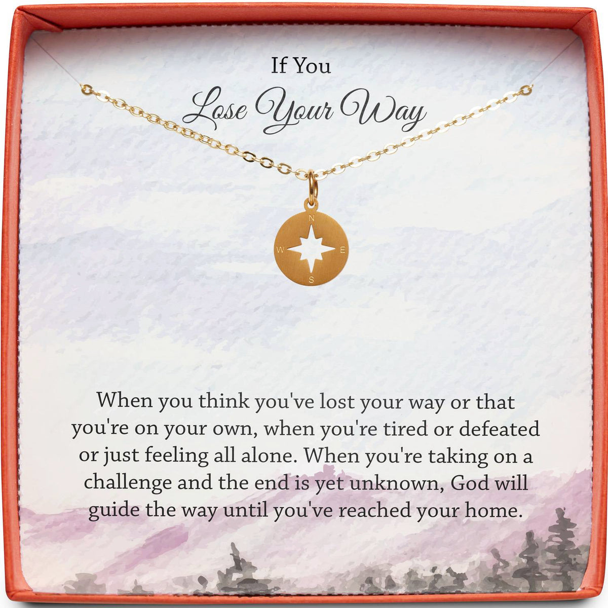 Gift for New Chapter | If You Lose Your Way | Compass Necklace