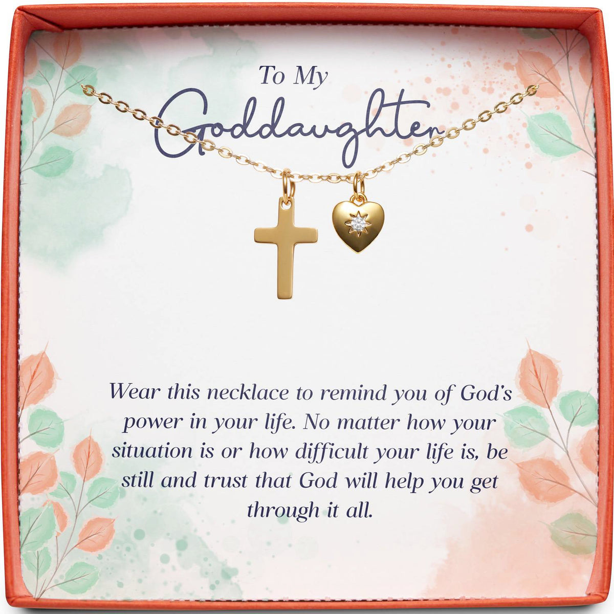 To My Goddaughter | God&#39;s Power in Your Life | Cross Necklace