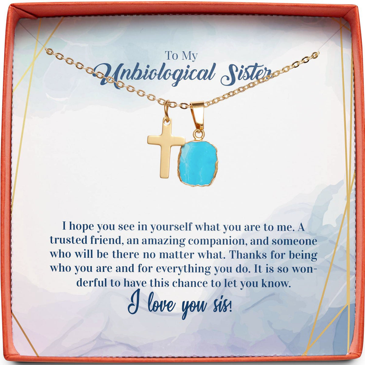Unbiological Sister Necklace, Birthday Gift for Unbiological Sister, I –  WearandBear
