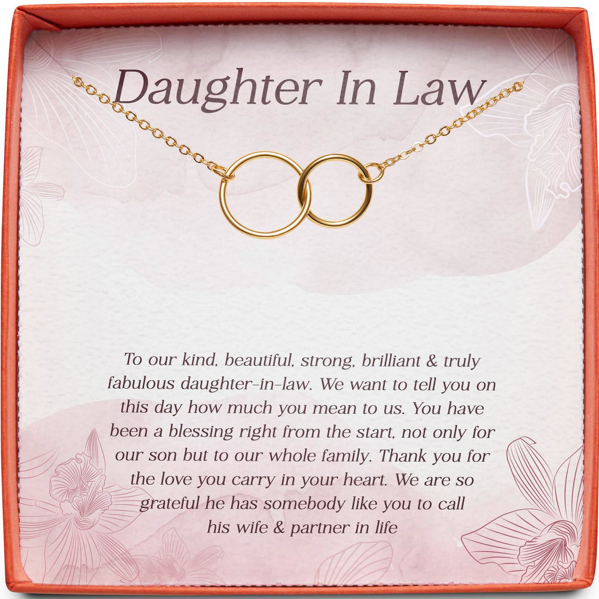 Daughter In Law | Kind, Beautiful, Strong, Brilliant | Interlocking Circles