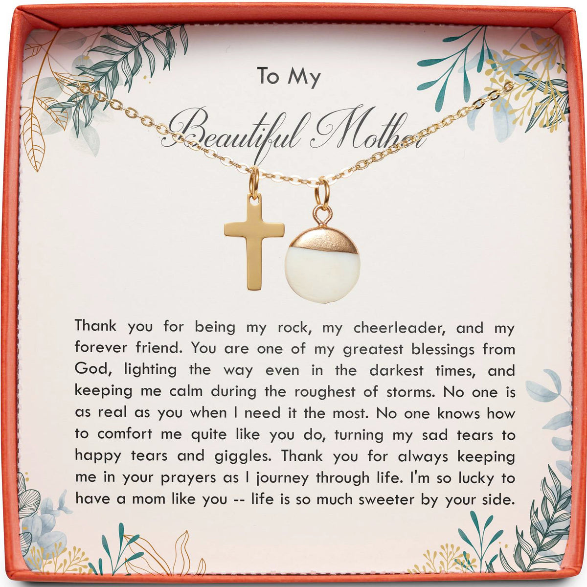 To My Beautiful Mother | Greatest Blessings from God | Cross Necklace